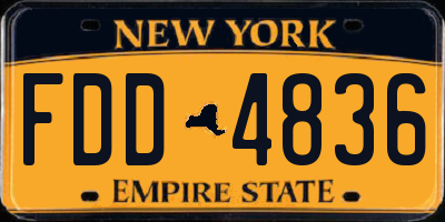 NY license plate FDD4836