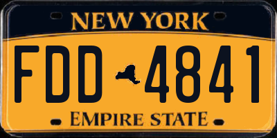 NY license plate FDD4841