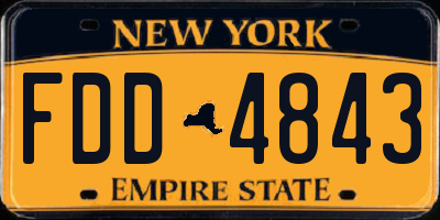 NY license plate FDD4843