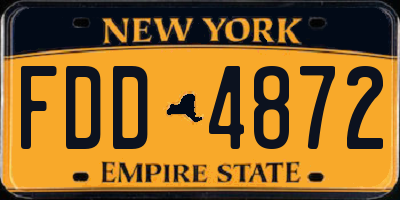 NY license plate FDD4872