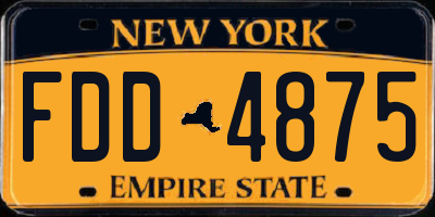 NY license plate FDD4875