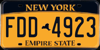 NY license plate FDD4923