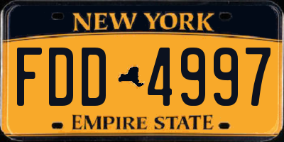 NY license plate FDD4997