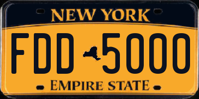 NY license plate FDD5000
