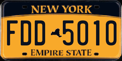 NY license plate FDD5010