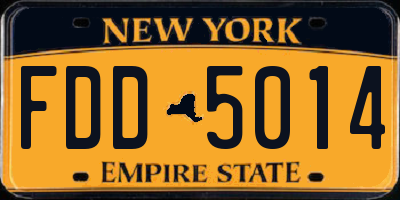NY license plate FDD5014