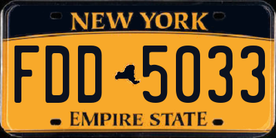 NY license plate FDD5033