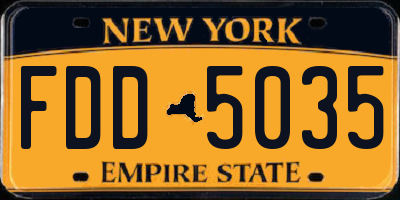 NY license plate FDD5035