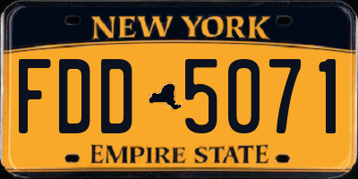 NY license plate FDD5071