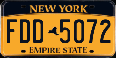 NY license plate FDD5072