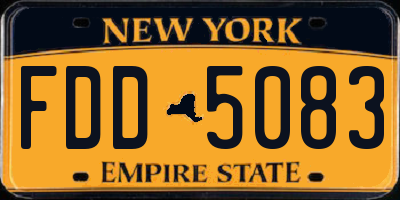 NY license plate FDD5083