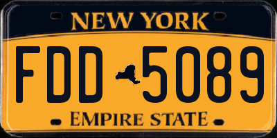 NY license plate FDD5089