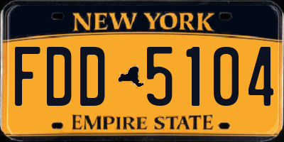 NY license plate FDD5104