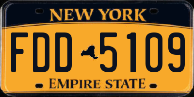 NY license plate FDD5109
