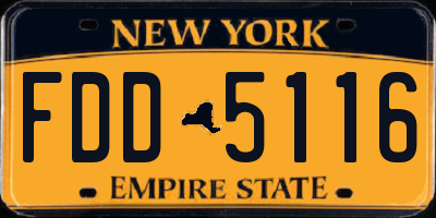 NY license plate FDD5116