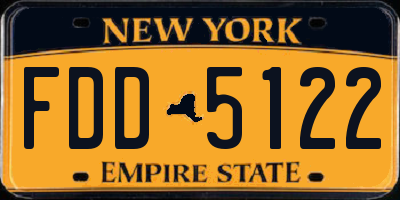 NY license plate FDD5122
