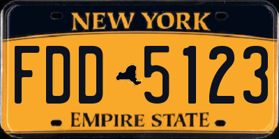 NY license plate FDD5123
