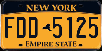 NY license plate FDD5125