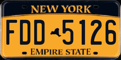 NY license plate FDD5126