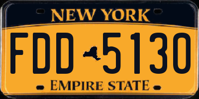 NY license plate FDD5130