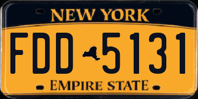 NY license plate FDD5131