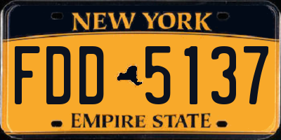 NY license plate FDD5137