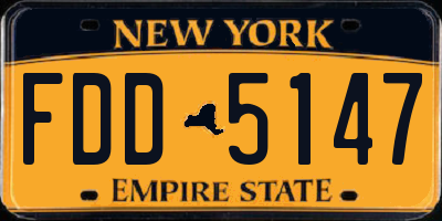 NY license plate FDD5147