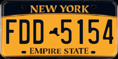 NY license plate FDD5154