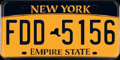 NY license plate FDD5156