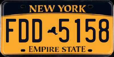 NY license plate FDD5158