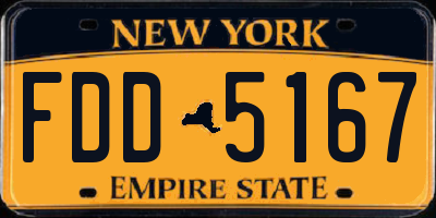 NY license plate FDD5167