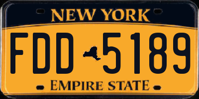 NY license plate FDD5189