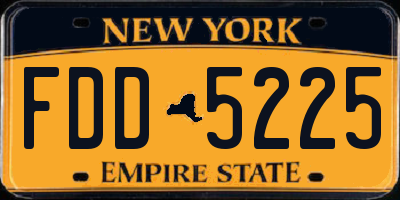 NY license plate FDD5225