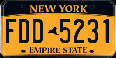 NY license plate FDD5231