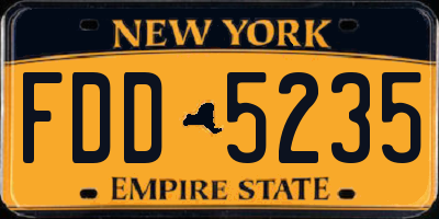 NY license plate FDD5235