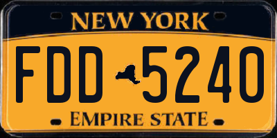 NY license plate FDD5240