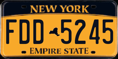 NY license plate FDD5245