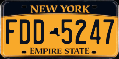 NY license plate FDD5247
