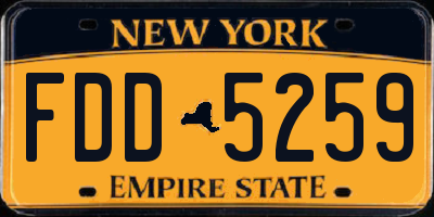 NY license plate FDD5259