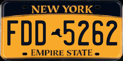 NY license plate FDD5262