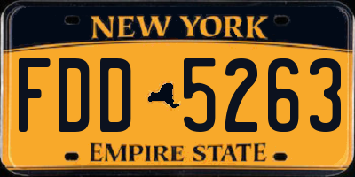 NY license plate FDD5263
