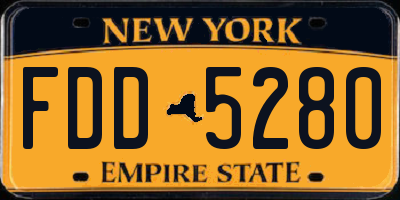 NY license plate FDD5280