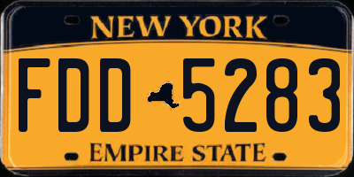 NY license plate FDD5283