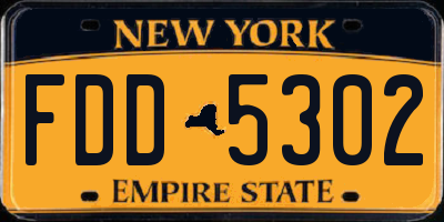 NY license plate FDD5302