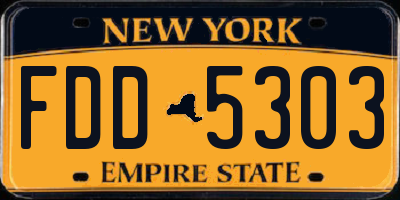 NY license plate FDD5303