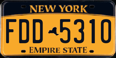 NY license plate FDD5310