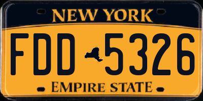 NY license plate FDD5326