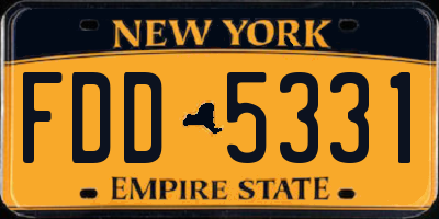 NY license plate FDD5331