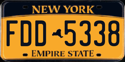 NY license plate FDD5338