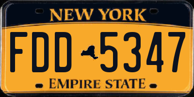 NY license plate FDD5347